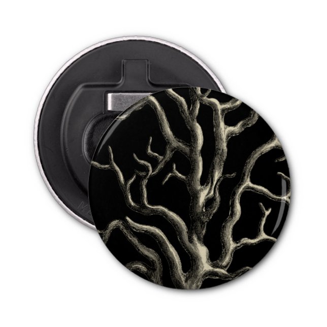 Schwarz und Tan Coral Flaschenöffner (Vorderseite)