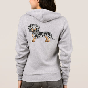 Schwarz und Tan Dapple Kurzhaar Dachshund Süßer Hu Hoodie
