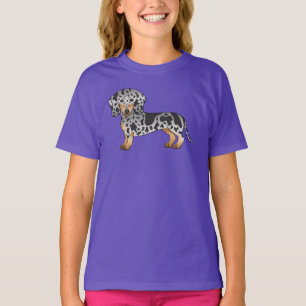 Schwarz und Tan Dapple Kurzhaar Dachshund Süßer Hu T-Shirt