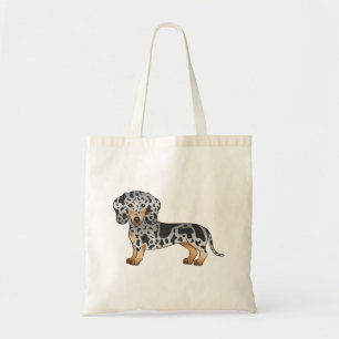 Schwarz und Tan Dapple Kurzhaar Dachshund Süßer Hu Tragetasche