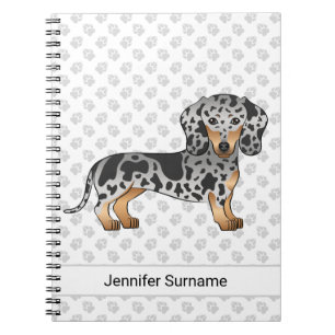 Schwarz und Tan Dapple Kurzhaar-Dachshund & Text Notizblock
