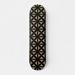 Schwarz und Tan Moderne / Retro-Print Skateboard