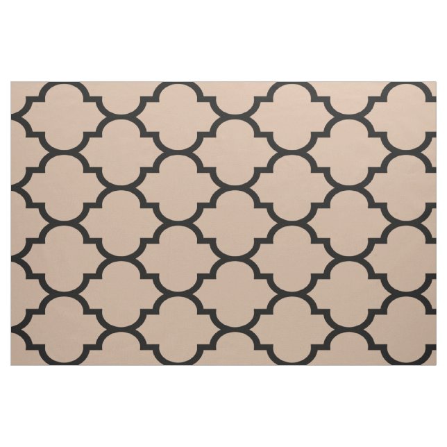 Schwarz und Tan Modernes geometrisches Muster Stoff (Fat Quarter (45,7 x 55,9 cm))