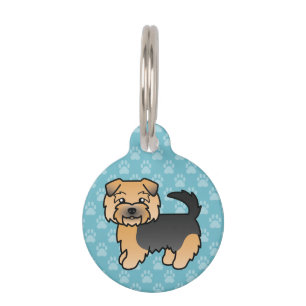 Schwarz und Tan Norfolk Terrier Cartoon Hund Tiermarke