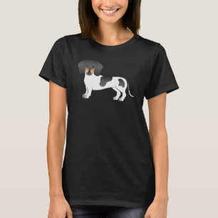 Schwarz und Tan Piebald, glatte Dackel T-Shirt