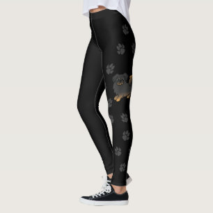 Schwarz und Tan Tibetisch Spanisch Niedliche Hunde Leggings