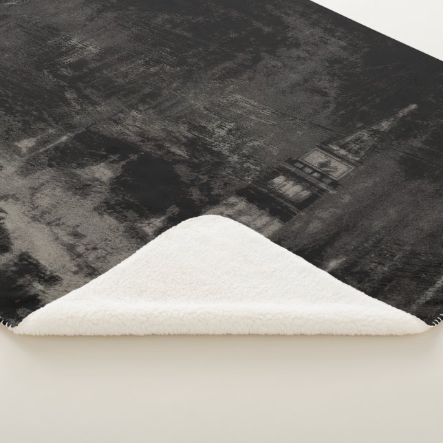 Schwarz und Taupe Skyline Venedig Italien Sherpadecke (3/4)