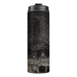 Schwarz und Taupe Skyline Venedig Italien Thermosbecher