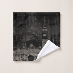 Schwarz und Taupe Skyline Venedig Italien Waschlappen