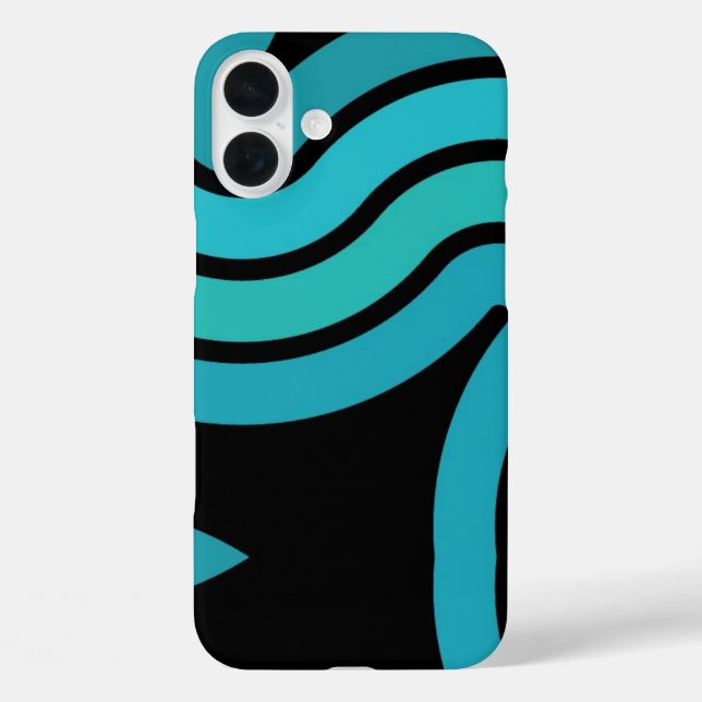 Schwarz und Türkis Case-Mate iPhone Hülle (Rückseite)