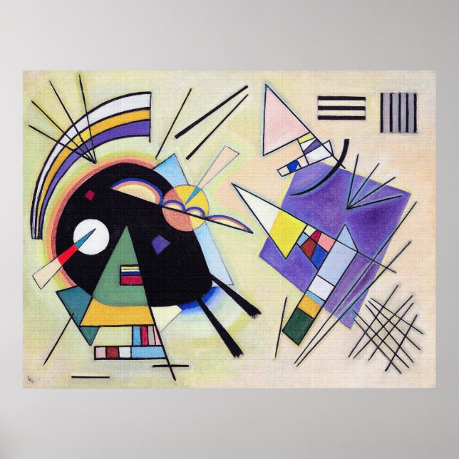 Schwarz und Violet - Kandinsky Poster (Vorne)