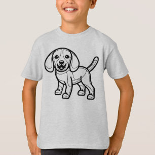 SCHWARZ UND WEISS #26 - Beagle Hund lacht T-Shirt