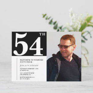 Schwarz und Weiß 54. Geburtstag Einladungen Foto