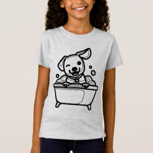 SCHWARZ UND WEISS #58 - Hund badet T-Shirt