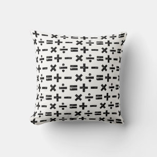 Schwarz und Weiß Alle Mathematik Symbole Lino Schn Kissen