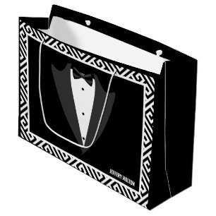 Schwarz und Weiß Bachelor Party tuxedo Große Geschenktüte