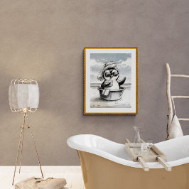 Schwarz und Weiß Badezimmer Kunst, Sonne, Moderne, Poster