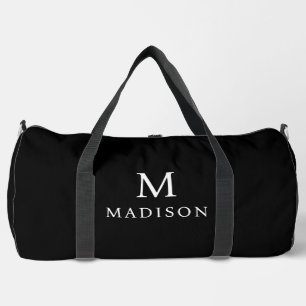 Schwarz und Weiß  Benutzerdefinierter Name Duffle Bag
