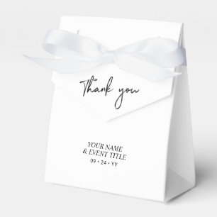 Schwarz und Weiß Brush Script Party Vielen Dank Geschenkschachtel