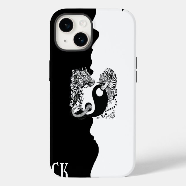 Schwarz und Weiß Case-Mate iPhone Hülle (Rückseite)