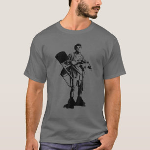 Schwarz und Weiß der Mann hält den Vorsitz Design T-Shirt