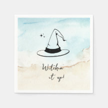 Schwarz und Weiß Edgy Grungy Halloween Napkins