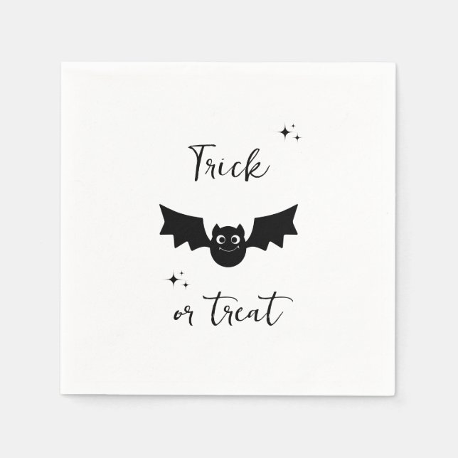 Schwarz und Weiß Edgy Grungy Halloween Napkins Serviette (Vorderseite)
