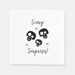 Schwarz und Weiß Edgy Grungy Halloween Napkins Serviette