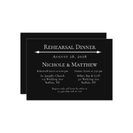 Schwarz und Weiß Einfach Elegante Probe Abendessen Einladung
