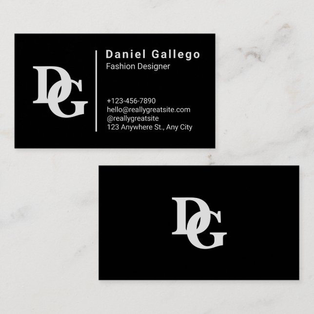 Schwarz und Weiß, einfach persönlich Visitenkarte (Vorne/Hinten)