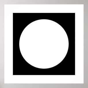 Schwarz und Weiß, einfaches geometrisches Design. Poster