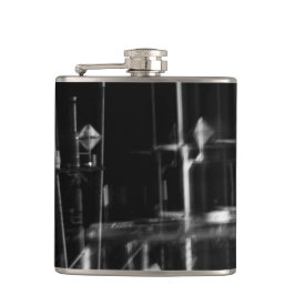 schwarz und weiß Foto- abstrakt Flachmann