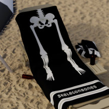 Schwarz und Weiß Funny Skeleton Legs Strandhandtuc