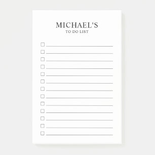 Schwarz und Weiß für die Liste der Postit-Notize Post-it Klebezettel