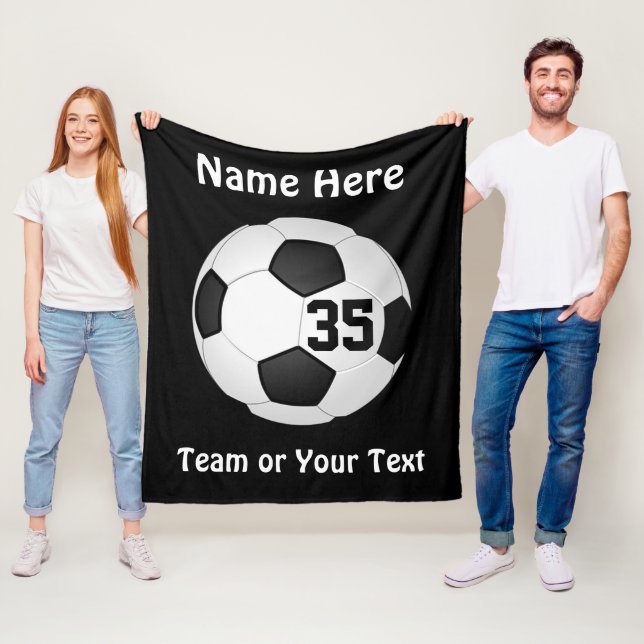 Schwarz und Weiß, Fußball-Decken Personalisiert Fleecedecke (Beispiel)