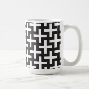 Schwarz und Weiß geometrisch Tasse