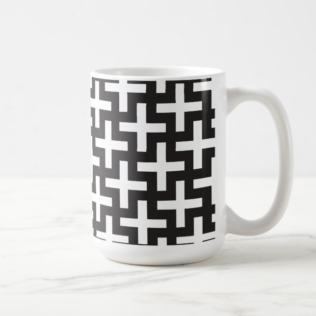 Schwarz und Weiß geometrisch Tasse (Rechts)