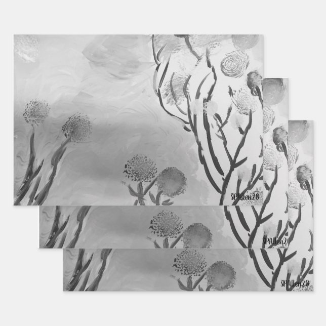 Schwarz und Weiß Geschenkpapier Set (Set)