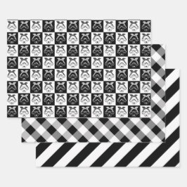 SCHWARZ UND WEISS GESCHENKPAPIER SET