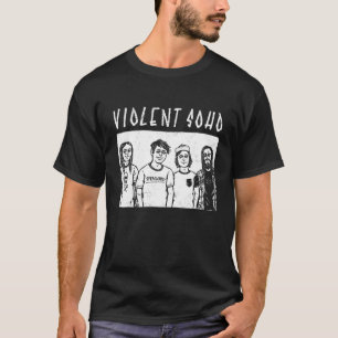 Schwarz und Weiß gewalttätige Kunst Soho Lyric M T-Shirt