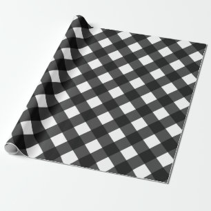 Schwarz und Weiß Gingham Geschenkpapier