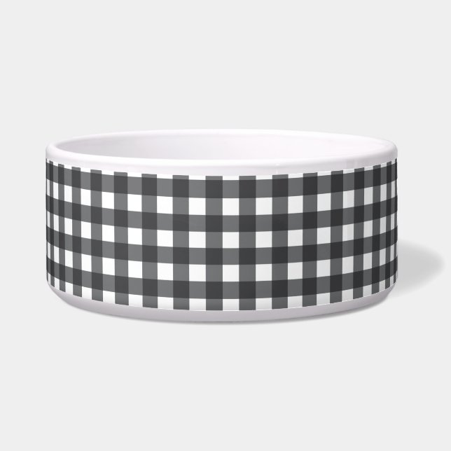 Schwarz und Weiß Gingham Napf (Vorderseite)