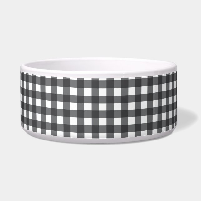 Schwarz und Weiß Gingham Napf (Vorderseite)