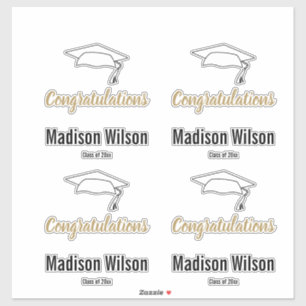 Schwarz und Weiß Herzlichen Glückwunsch an den G Aufkleber