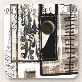 Schwarz und Weiß in der Stadtsprache Getränkeuntersetzer