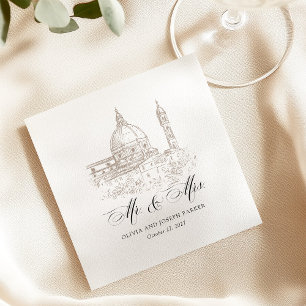 Schwarz und Weiß   Italienische Illustration Serviette