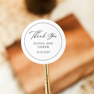 Schwarz und Weiß   Klassische Italienische Hochzei Runder Aufkleber