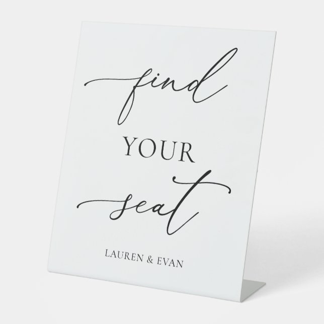 Schwarz und Weiß Minimalistisch Sitzsuche Sockelschild (Vorderseite)