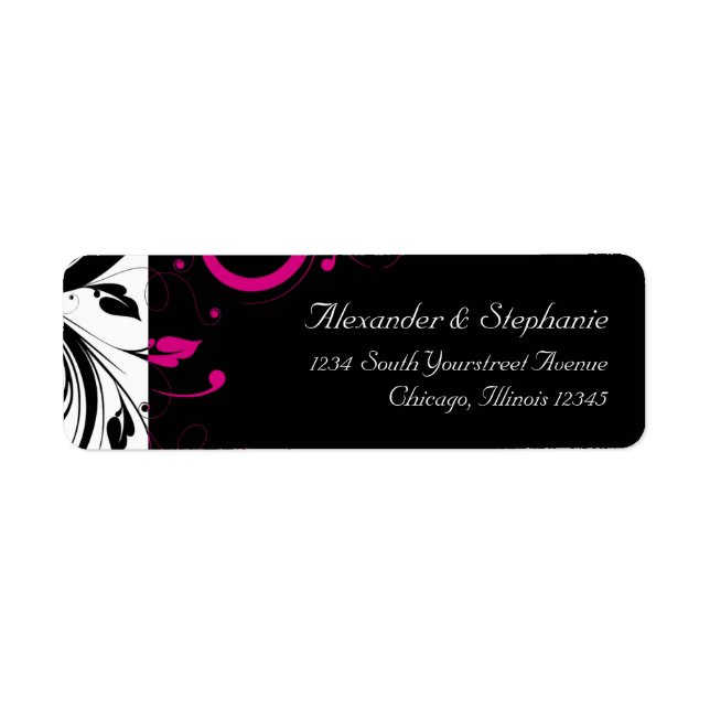 Schwarz und Weiß mit Akzent Magenta Swirl (Vorne)