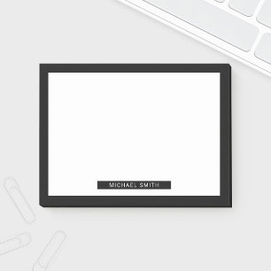 Schwarz und Weiß mit Individuelle Name Post-it Klebezettel